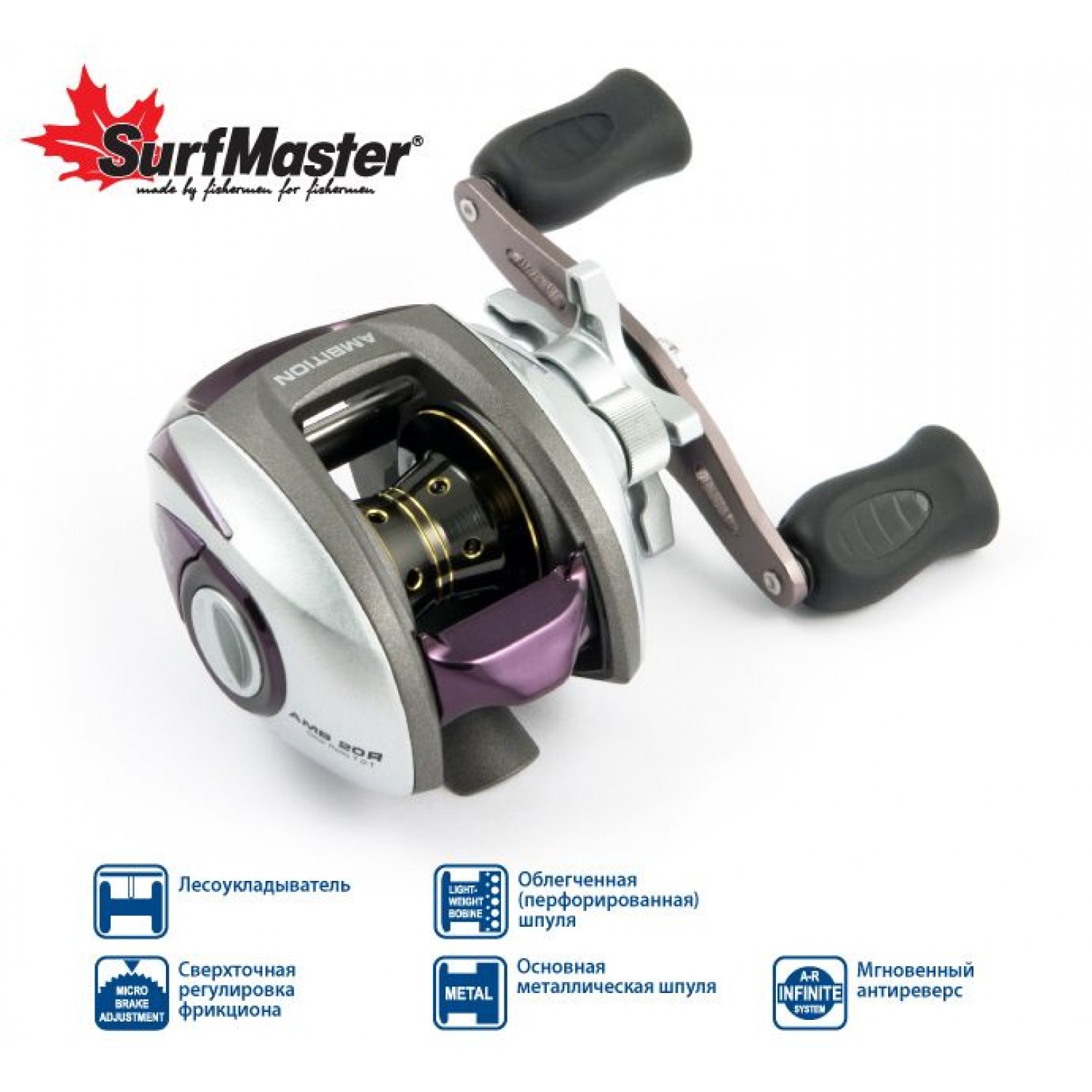 Покупка Катушка мультипликаторная SURF MASTER Ambition AMB R, 6 ш.п. + 1 р. в Минске Беларуси